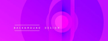 Soyut, enerjik bir arkaplan. Eşmerkezli daireler dinamik görsel efekt yaratır. Mor renkler dizayn ve mevcut metne hakim..