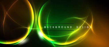 Soyut neon ışıklar dinamik kıvrımlar yaratır, koyu arkaplanda canlı renkler. Dijital projeler için modern tasarım ögesi.