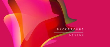 Soyut sıvı şekiller, canlı pembeler, kırmızılar, sarılar harmanlanır. Arka planlar ve sunumlar için modern tasarım öğesi. Yumuşak gradyanlar dinamik görsel etki yaratır.