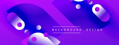 Soyut mor sıvı şekilleri örtüşür. Gradyan renkler dinamik görsel efekt yaratır. Arka planlar için modern tasarım ögesi.