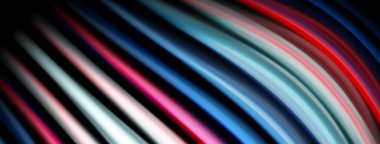 Soyut çizgiler dinamik ve renkli desenler yaratır. Çapraz çizgiler kıvrımlı şekillere karışır, koyu arkaplan parlak renklere zıt düşer.