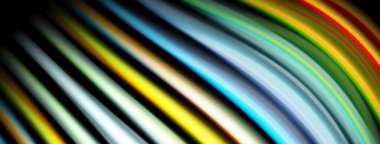 Soyut renkli çizgiler dinamik görsel efekt yaratır. Parlak renkler harmanlanır, koyu arkaplanda kıvrımlı desenler oluşturur.