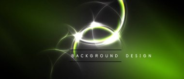 Soyut yeşil arkaplan kıvrımları, çizgiler. Parlak ışık, dinamik görsel efekt yaratır. Metin arkaplan tasarımı okur.