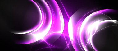 Soyut tasarım canlı pembe, beyaz kıvrımlar içerir. Dinamik çizgiler enerji yaratır, koyu arkaplanla tezat oluşturur. Modern, gösterişli estetik..