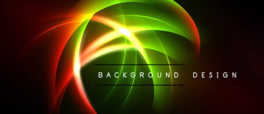 Neon kıvrımları dinamik soyut arkaplan oluşturur. Parlak renkler harmanlanır, enerjik görsel deneyimler oluşturur. Modern tasarım ögesi.