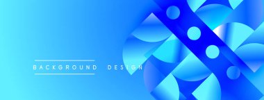 Soyut mavi tasarım üst üste binen şekiller, gradyanlar, dinamik kompozisyon. Arka planlar ve sunumlar için modern estetik.