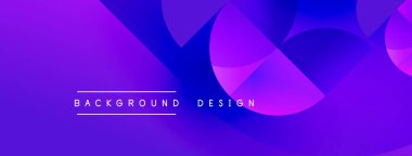 Soyut mor arkaplan. Üst üste binen şekiller dinamik görsel efekt yaratır. Metin arka plan tasarımı okur. Modern, canlı kompozisyon.