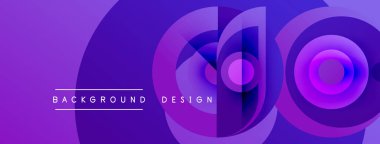 Soyut mor tasarım eşmerkezli daireler, gradyanlar içerir. Metin arka plan tasarımı okur. Modern, canlı görsel kompozisyon.