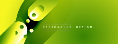 Soyut yeşil arka plan. Dinamik şekiller modern görsel efektler yaratır. Basit metin arkaplan tasarımı okur. Pürüzsüz gradyanlar canlı enerji sunar.