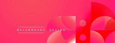 Soyut eğim arkaplanı. Pembe, kırmızı renkler düzgün bir şekilde harmanlanır. Çemberler, dinamik görsel efekt oluşturur. Modern tasarım ögesi.
