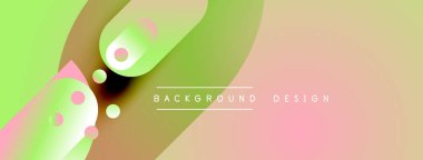 Soyut gradyan şekiller çakışıyor. Yumuşak renkler, yeşil, pembe, bej. Arka planlar ve sunumlar için modern tasarım öğesi. Minimalist estetik.