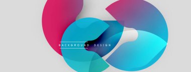 Soyut renkli şekiller çakışıyor. Gradyan renkler dinamik görsel efekt yaratır. Arkaplan ve sunumlar için modern tasarım ögesi.