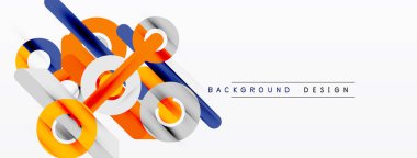 Soyut geometrik çizgiler, canlı turuncu, mavi, gümüş renkler. Modern tasarım elementleri dinamik görsel etki yaratır. Temiz arkaplan şekilleri geliştirir.