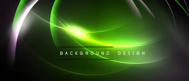 Soyut yeşil neon çizgileri dinamik arkaplan oluşturur. Parlak ışık merkezi noktadan yayılarak zarif kıvrımlar oluşturur. Karanlık uzay, canlı tasarımı kapsar..