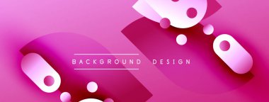 Soyut pembe arka plan. Üst üste binen şekiller dinamik görsel efekt yaratır. Modern tasarım elementleri pürüzsüz eğimler sunar.