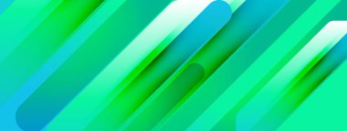 Soyut geometrik tasarım. Çapraz çizgiler canlı ve katmanlı bir etki yaratır. Yeşil, mavi renkler kompozisyona hakim. Modern, gösterişli estetik..