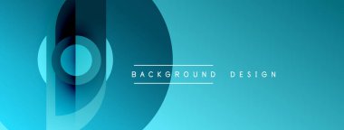 Soyut mavi tasarım katmanlı daireler, gradyanlar içerir. Minimalist stil, modern estetik, arka planlar ve afişler için uygun..