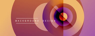 Soyut konsantrasyon çemberleri, sıcak renk paleti. Gradyan gölgeler dinamik görsel efekt yaratır. Metin arka plan tasarımı okur. Modern, minimalist stil.