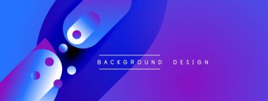 Soyut akışkan şekiller, canlı mavi mor gradyanlar. Arka planlar, afişler, sunumlar için modern tasarım unsuru. Temiz estetik.