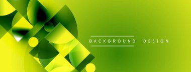 Soyut yeşil tasarım geometrik şekiller, gradyanlar içerir. Sunumlar, web siteleri ve markalaşma için modern arka plan uygun. Canlı renkler dinamik görsel efekt yaratır.