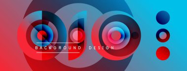 Soyut renkli tasarım, üst üste binen daireler, gradyanlar. Metin arka plan tasarımı okur. Modern görsel kompozisyon.