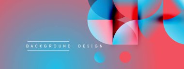 Soyut gradyan özellikler üst üste binen daireler, canlı renkler. Metin arka plan tasarımı okur. Modern estetik, basit kompozisyon.