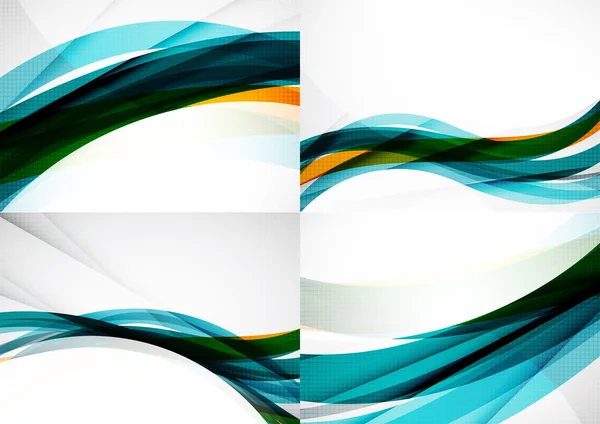 Набір абстрактних фонів. Глянцева широка барвиста хвиля — стоковий вектор