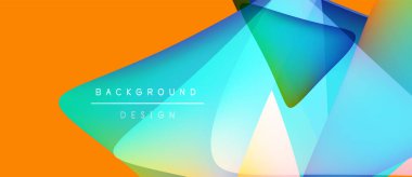 Soyut enerjik tasarım. Üst üste binen şekiller dinamik görsel efekt yaratır. Turuncu arkaplan havalı renk paletini tamamlar. Modern, sanatsal sunum.