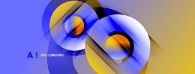 Soyut tasarım dalgalı şekiller, canlı mavi, altın renkleri içerir. Modern estetik, dinamik bileşim, uygun arkaplan ögesi.