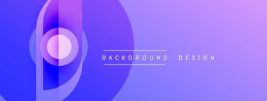 Soyut eğim arkaplanı. Mavi, mor renkler düzgün bir şekilde harmanlanır. Dairesel şekiller dinamik görsel efektler yaratır. Modern tasarım ögesi.