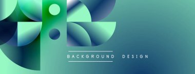 Soyut geometrik şekiller örtüşüyor, canlı deniz mavisi renkleri yaratıyor. Minimalist metin arka plan tasarımı okur. Modern estetik.