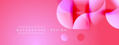Soyut pembe tasarım, üst üste binen daireler, gradyanlar. Sunumlar ve web siteleri için modern arkaplan uygun. Basit, enerjik estetik..