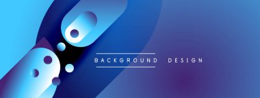 Soyut mavi arkaplan. Sıvı şekiller üst üste binerek, dinamik görsel efekt yaratır. Renkler derinliği gösteriyor, modern estetiği..