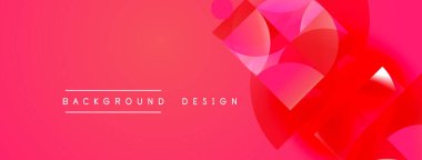 Soyut geometrik şekiller canlı pembe gradyanlarla örtüşür. Metin, formların altındaki arkaplan dizaynını okur. Modern görsel sunum.