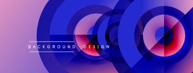 Soyut çevreler canlı bir zemin oluşturur. Mor, mavi renkler harmanlanmış, dinamik görsel doku oluşturuyor. Modern tasarım ögesi.