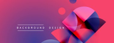 Soyut eğim arkaplanı. Üst üste binen daireler dinamik görsel efekt yaratır. Modern tasarım elemanları canlı renk şeması sunar.