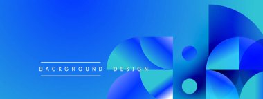Soyut mavi eğimli arkaplan. Çemberler, dinamik görsel efekt oluşturur. Metin arka plan tasarımı okur. Modern, temiz estetik.