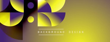 Soyut geometrik şekiller, sarı mor gradyan. Arka planlar ve sunumlar için modern tasarım öğesi. Minimalist tarz, canlı renkler.