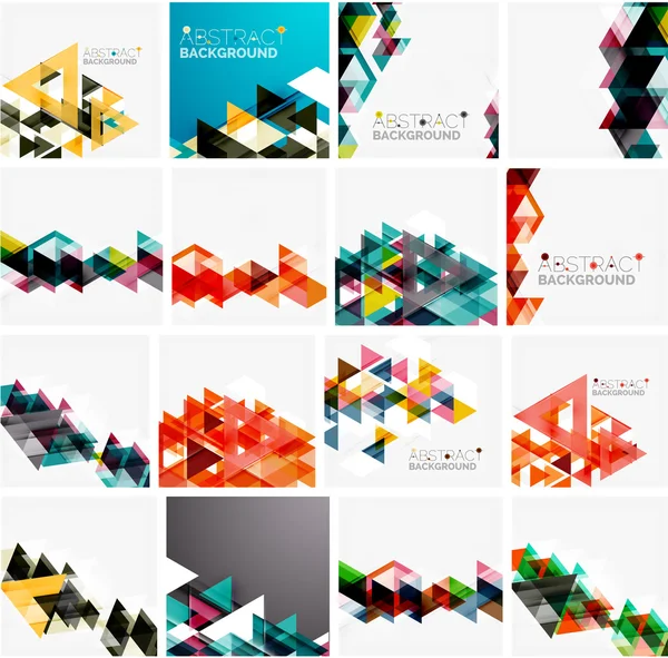 Conjunto de fondos abstractos geométricos triangulares — Vector de stock