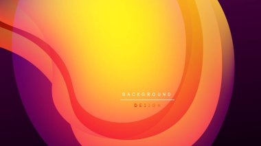 Soyut gradyan dalgalar, canlı renkler karışımı. Sarı, turuncu, mor renkler koyu arkaplana hakim. Modern tasarım ögesi.