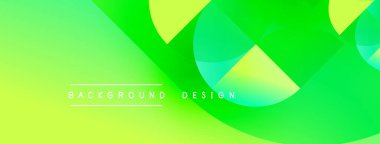 Soyut canlı yeşil arka plan. Üst üste binen şekiller dinamik görsel efekt yaratır. Dijital projeler için modern tasarım.