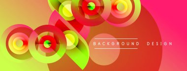 Soyut, canlı çemberler örtüşüyor ve dinamik, renkli bir arkaplan oluşturuyor. Gradyan tonları düzgün bir şekilde harmanlanarak, modern görsel cazibe sunar.