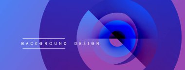 Soyut mor tasarım, üst üste binen daireler. Gradyan renkler dinamik görsel efekt yaratır. Metin arkaplan tasarımı okur.