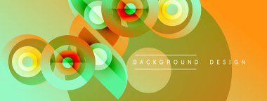 Soyut renkli katmanlar dinamik görsel efekt yaratır. Çemberler üst üste binerek modern tasarım elementini oluşturuyor. Parlak gradyanlar bileşimi güçlendirir.