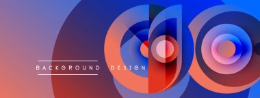 Soyut renkli tasarım, üst üste binen daireler, gradyanlar. Metin arka plan tasarımı okur. Modern, canlı görsel kompozisyon.