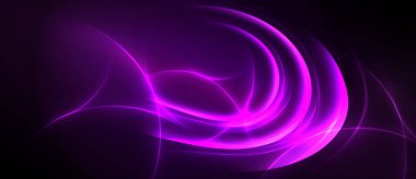 Soyut mor ışık akışı dinamik eğriler yaratır. Koyu arkaplan canlı enerjiyi vurgular, mevcut pürüzsüz eğimleri.