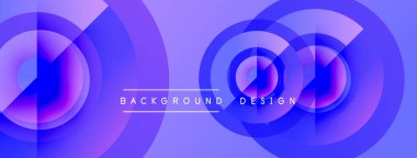 Soyut çemberler örtüşerek canlı mor gradyan oluşturur. Metin, kompozisyon içerisindeki arkaplan tasarımını okur. Modern görsel element.