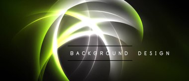 Soyut neon ışık şekilleri dinamik arkaplan yaratır. Parlak eğriler merkezi noktadan yayılarak modern tasarım elementini oluşturur.