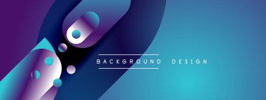 Soyut arkaplan parlak mavi, mor renkler içerir. Dairesel şekiller, dinamik görsel efektler yaratır. Modern tasarım ögesi.
