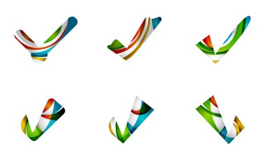 Dizi soyut Tamam ve kene simgeler, iş logo kavramları, temiz modern geometrik tasarım